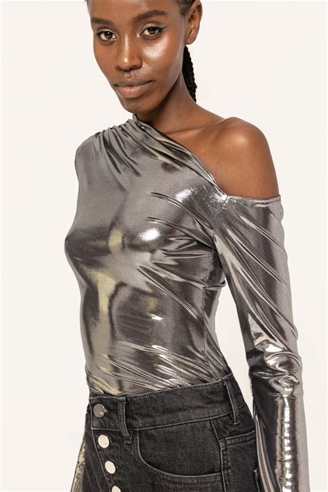 metallic fabric bodysuits|silver lame bodysuit suit.